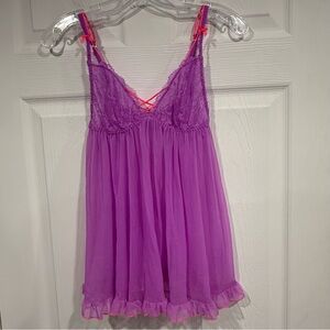 Victoria's Secret Purple Chemise with Lace Trim